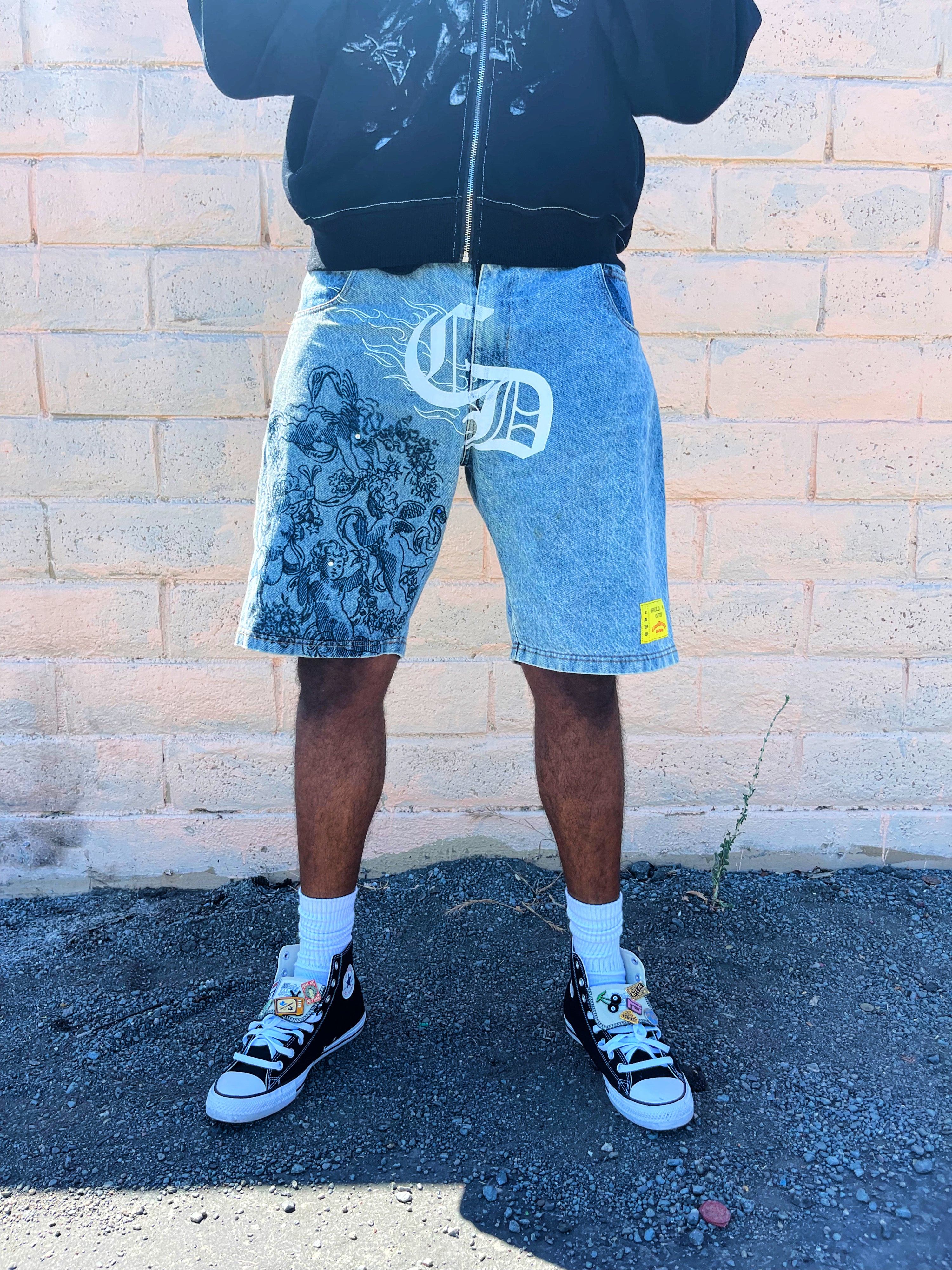 Saint Aguilar Denim Shorts